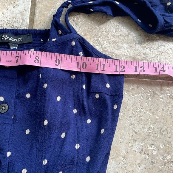 Madewell Ruffle-Strap Button-Front Dress in Polka Dot - Picture 12 of 16